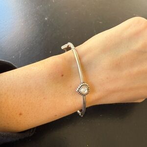 Elegant Silver Heart Bracelet